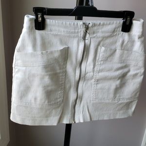 Forever 21 White Jean Mini Skirt, size M